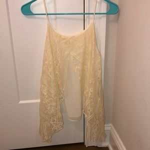 Cream laced Tank Top